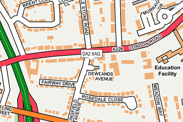 DA2 6AQ map - OS OpenMap – Local (Ordnance Survey)