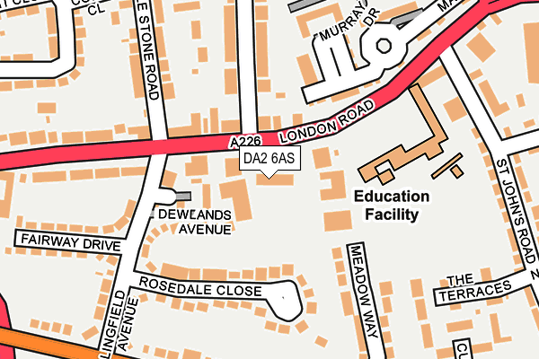 DA2 6AS map - OS OpenMap – Local (Ordnance Survey)