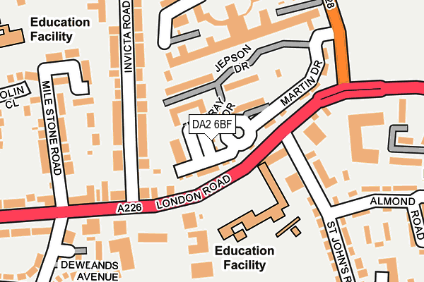 DA2 6BF map - OS OpenMap – Local (Ordnance Survey)