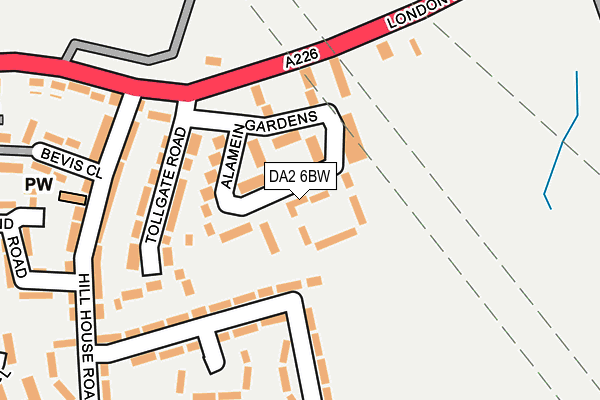 DA2 6BW map - OS OpenMap – Local (Ordnance Survey)
