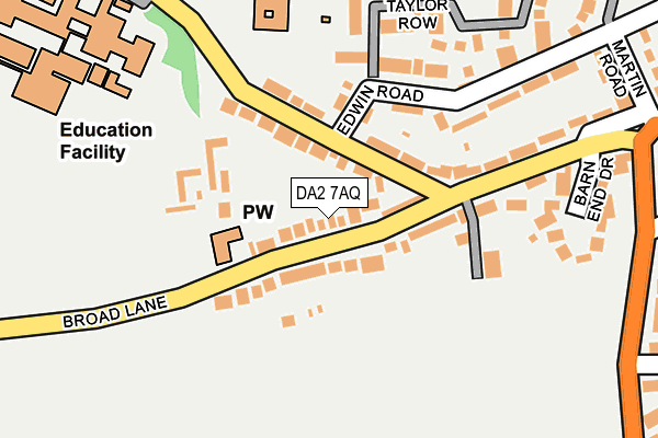DA2 7AQ map - OS OpenMap – Local (Ordnance Survey)