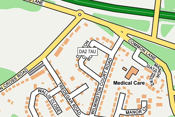 DA2 7AU map - OS OpenMap – Local (Ordnance Survey)