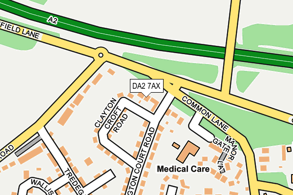 DA2 7AX map - OS OpenMap – Local (Ordnance Survey)