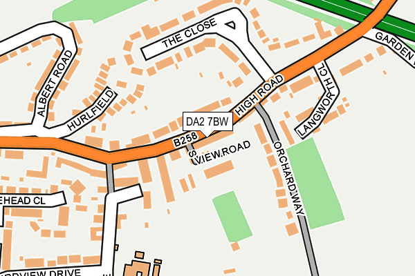 DA2 7BW map - OS OpenMap – Local (Ordnance Survey)