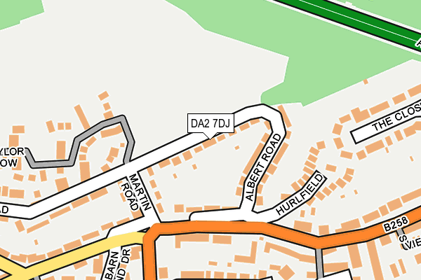 DA2 7DJ map - OS OpenMap – Local (Ordnance Survey)