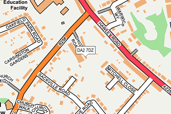 DA2 7DZ map - OS OpenMap – Local (Ordnance Survey)