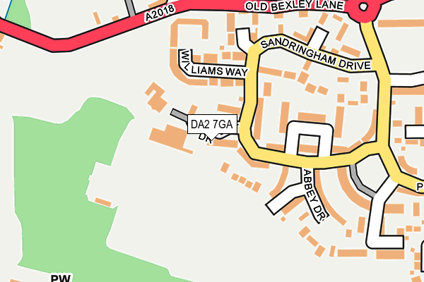 DA2 7GA map - OS OpenMap – Local (Ordnance Survey)