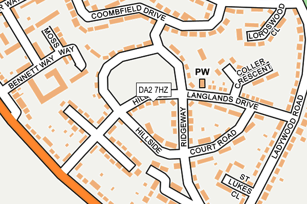 DA2 7HZ map - OS OpenMap – Local (Ordnance Survey)