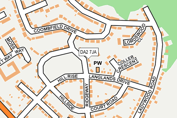 DA2 7JA map - OS OpenMap – Local (Ordnance Survey)