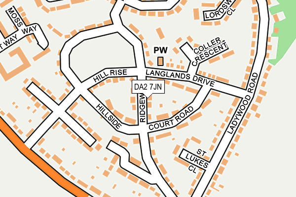 DA2 7JN map - OS OpenMap – Local (Ordnance Survey)