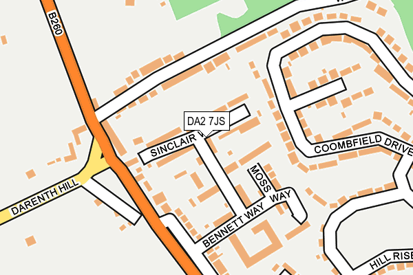 DA2 7JS map - OS OpenMap – Local (Ordnance Survey)
