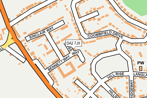 DA2 7JX map - OS OpenMap – Local (Ordnance Survey)