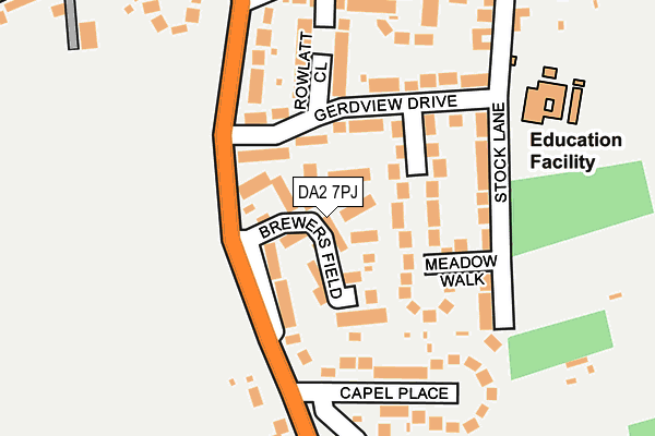 DA2 7PJ map - OS OpenMap – Local (Ordnance Survey)