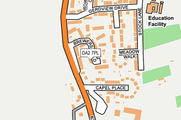 DA2 7PL map - OS OpenMap – Local (Ordnance Survey)