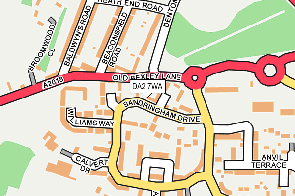 DA2 7WA map - OS OpenMap – Local (Ordnance Survey)