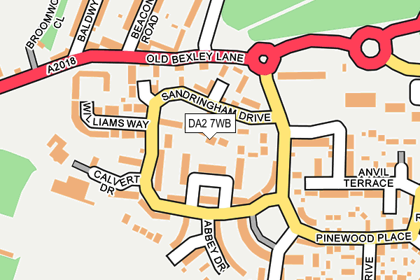 DA2 7WB map - OS OpenMap – Local (Ordnance Survey)
