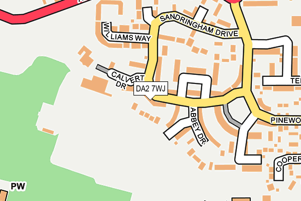 DA2 7WJ map - OS OpenMap – Local (Ordnance Survey)