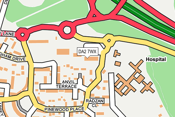 DA2 7WX map - OS OpenMap – Local (Ordnance Survey)