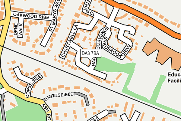 DA3 7BA map - OS OpenMap – Local (Ordnance Survey)