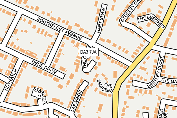 DA3 7JA map - OS OpenMap – Local (Ordnance Survey)