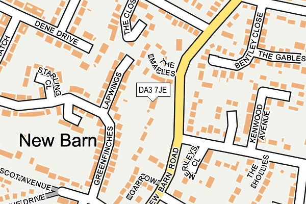 DA3 7JE map - OS OpenMap – Local (Ordnance Survey)