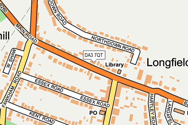 DA3 7QT map - OS OpenMap – Local (Ordnance Survey)