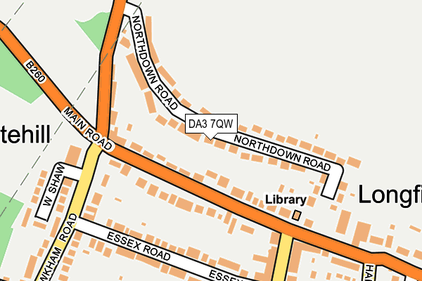 DA3 7QW map - OS OpenMap – Local (Ordnance Survey)