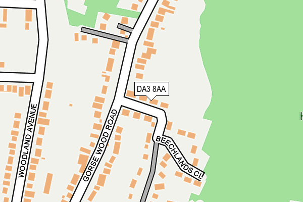 DA3 8AA map - OS OpenMap – Local (Ordnance Survey)