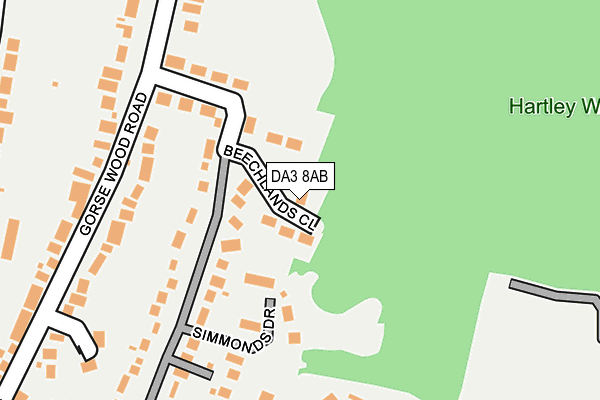 DA3 8AB map - OS OpenMap – Local (Ordnance Survey)