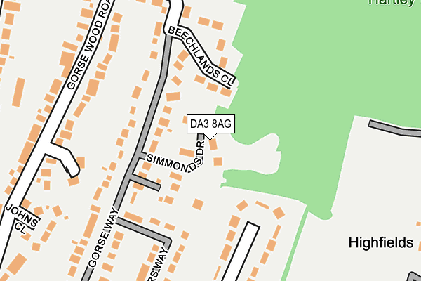 DA3 8AG map - OS OpenMap – Local (Ordnance Survey)
