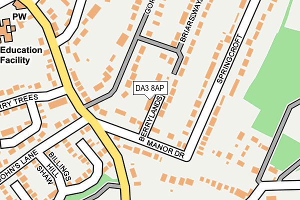 DA3 8AP map - OS OpenMap – Local (Ordnance Survey)