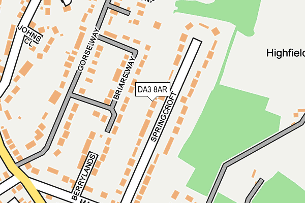 DA3 8AR map - OS OpenMap – Local (Ordnance Survey)
