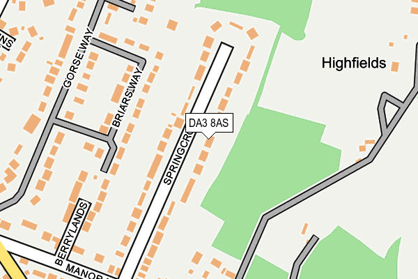 DA3 8AS map - OS OpenMap – Local (Ordnance Survey)