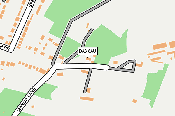 DA3 8AU map - OS OpenMap – Local (Ordnance Survey)