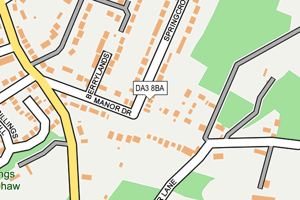 DA3 8BA map - OS OpenMap – Local (Ordnance Survey)