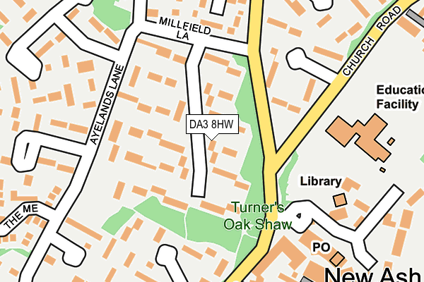 DA3 8HW map - OS OpenMap – Local (Ordnance Survey)