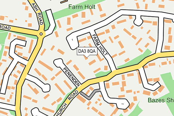 DA3 8QA map - OS OpenMap – Local (Ordnance Survey)