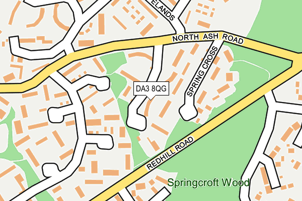 DA3 8QG map - OS OpenMap – Local (Ordnance Survey)