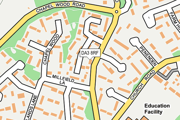 DA3 8RF map - OS OpenMap – Local (Ordnance Survey)