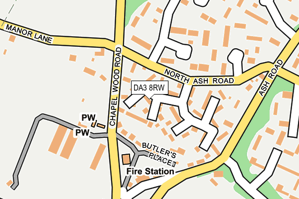 DA3 8RW map - OS OpenMap – Local (Ordnance Survey)