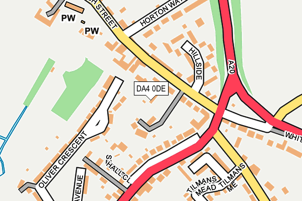 DA4 0DE map - OS OpenMap – Local (Ordnance Survey)