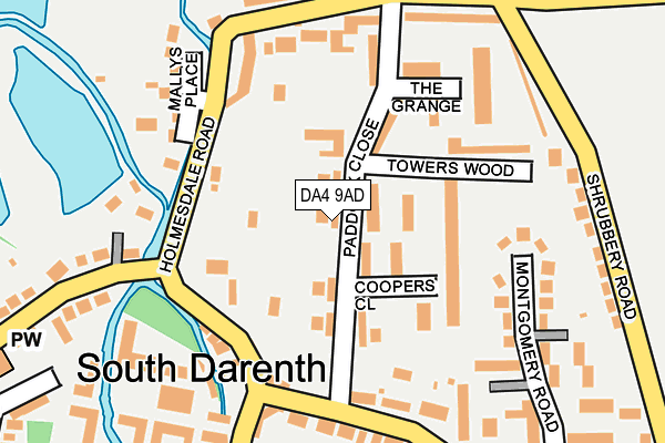 DA4 9AD map - OS OpenMap – Local (Ordnance Survey)