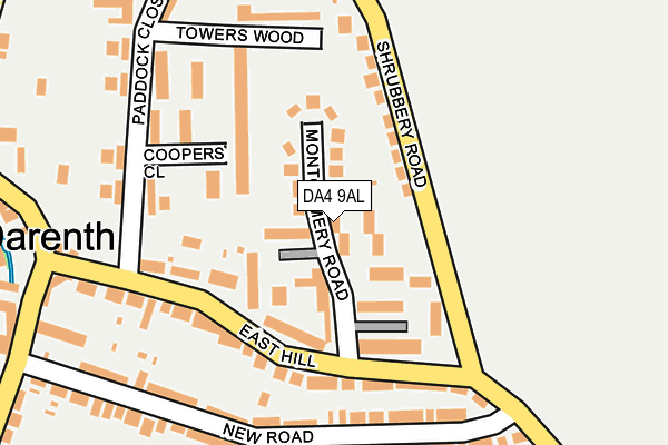 DA4 9AL map - OS OpenMap – Local (Ordnance Survey)