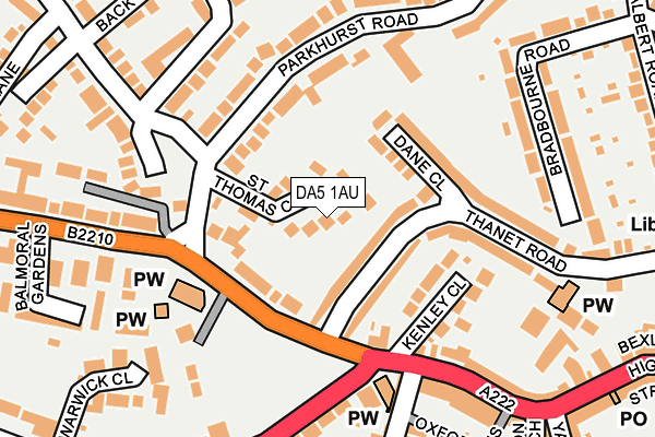 DA5 1AU map - OS OpenMap – Local (Ordnance Survey)