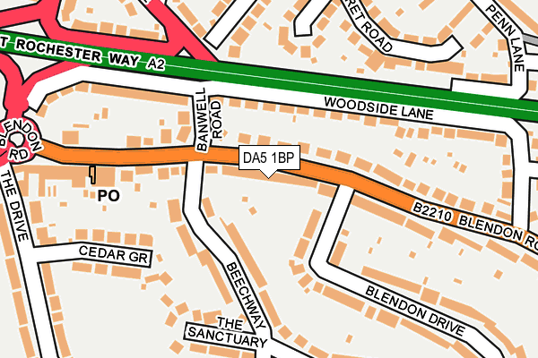 DA5 1BP map - OS OpenMap – Local (Ordnance Survey)