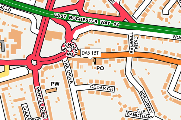 DA5 1BT map - OS OpenMap – Local (Ordnance Survey)