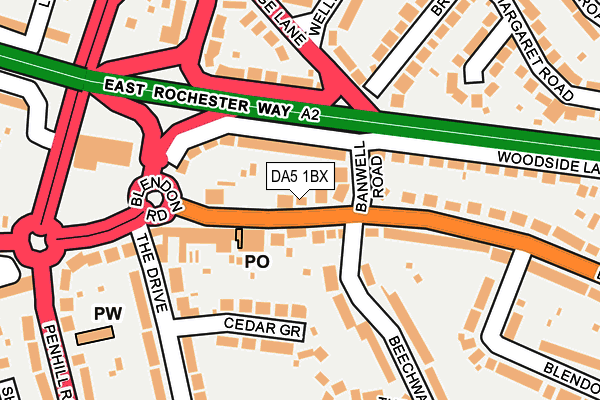 DA5 1BX map - OS OpenMap – Local (Ordnance Survey)