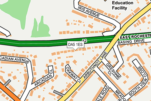 DA5 1ES map - OS OpenMap – Local (Ordnance Survey)