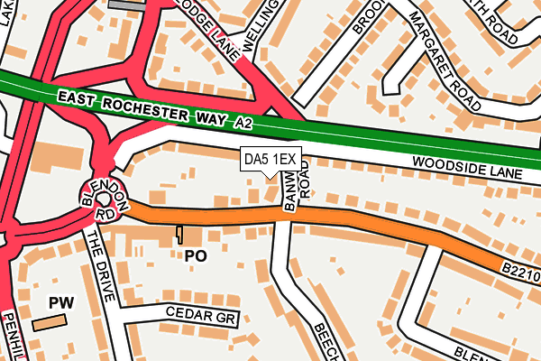 DA5 1EX map - OS OpenMap – Local (Ordnance Survey)