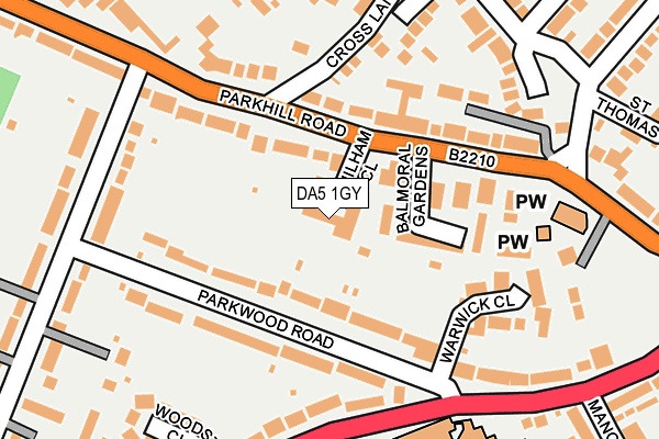 DA5 1GY map - OS OpenMap – Local (Ordnance Survey)